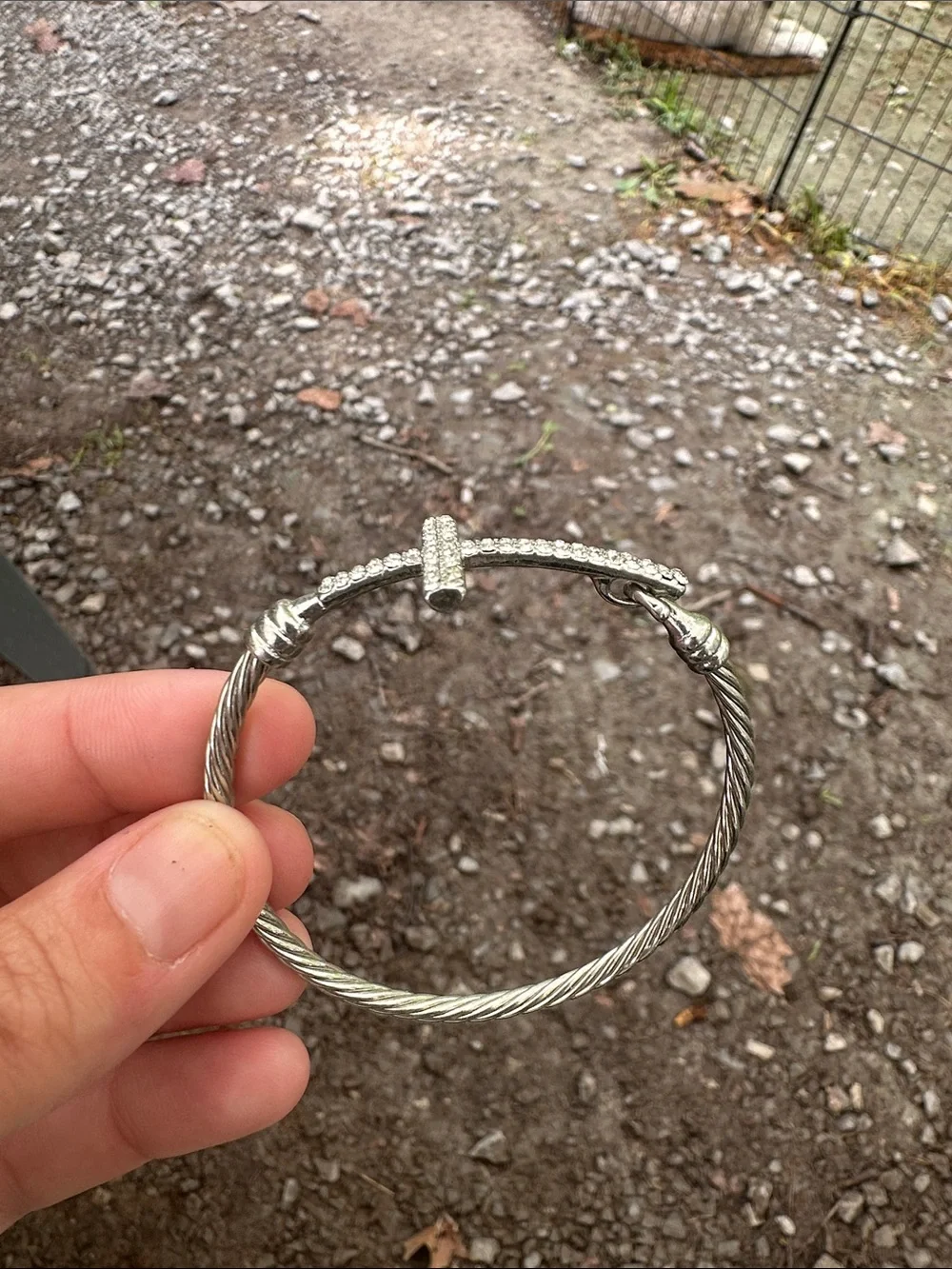 Silver Rhinestone Cross Bracelet - Picture 2 of 2